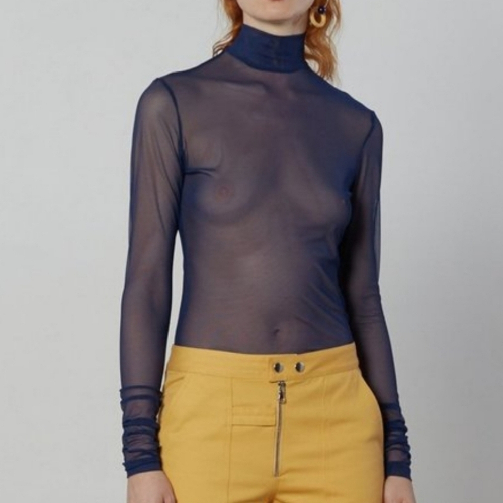 Y'S YOHJI YAMAMOTO JOYCE SHEER TURTLENECK
